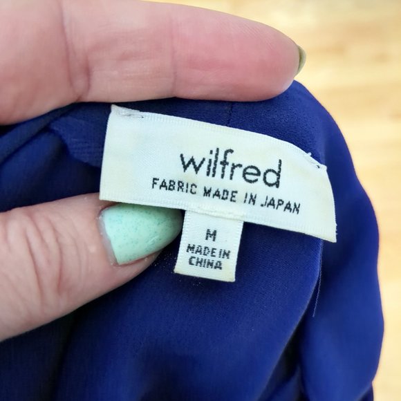 Aritzia Wilfred Sabine Sleeveless Faux-wrap Mini Dress with Pockets Royal Purple - Picture 8 of 13